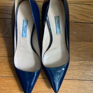 Blue Patent Prada Heels